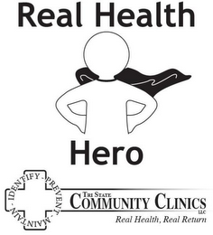 REAL HEALTH HERO · IDENTIFY · PREVENT · MAINTAIN · TRI STATE COMMUNITY CLINICS LLC REAL HEALTH, REAL RETURN