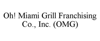 OH! MIAMI GRILL FRANCHISING CO., INC. (OMG)