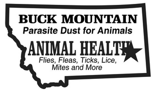 BUCK MOUNTAIN PARASITE DUST FOR ANIMALS ANIMAL HEALTH FLIES, FLEAS, TICKS, LICE, MITES AND MORE