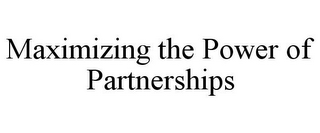 MAXIMIZING THE POWER OF PARTNERSHIPS