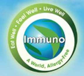 IMMUNO EAT WELL · FEEL WELL · LIVE WELL A WORLD, ALLERGY-FREE