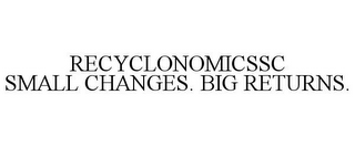 RECYCLONOMICSSC SMALL CHANGES. BIG RETURNS.