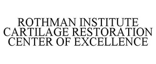 ROTHMAN INSTITUTE CARTILAGE RESTORATION CENTER OF EXCELLENCE