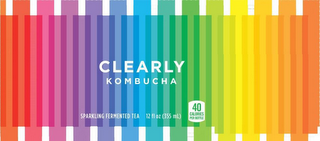 CLEARLY KOMBUCHA SPARKLING FERMENTED TEA12 FL OZ (355 ML) 40 CALORIES PER BOTTLE