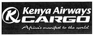 KQ KENYA AIRWAYS CARGO AFRICA'S MANIFEST TO THE WORLD