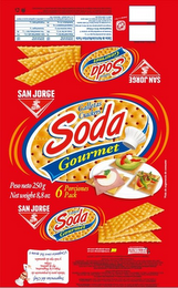 GALLETAS CRACKERS SODA GOURMET SAN JORGE 6 PORCIONES PACK