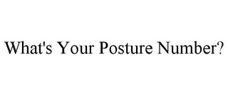 WHAT'S YOUR POSTURE NUMBER?