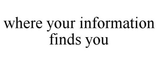 WHERE YOUR INFORMATION FINDS YOU