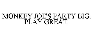 MONKEY JOE'S PARTY BIG. PLAY GREAT.