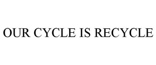 OUR CYCLE IS RECYCLE