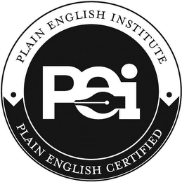 PEI PLAIN ENGLISH INSTITUTE PLAIN ENGLISH CERTIFIED