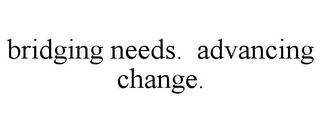 BRIDGING NEEDS. ADVANCING CHANGE.