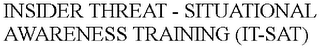 INSIDER THREAT - SITUATIONAL AWARENESS TRAINING (IT-SAT)