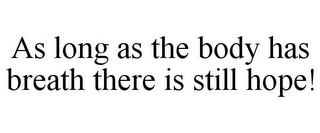 AS LONG AS THE BODY HAS BREATH THERE IS STILL HOPE!