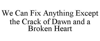 WE CAN FIX ANYTHING EXCEPT THE CRACK OF DAWN AND A BROKEN HEART