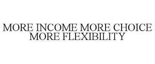 MORE INCOME MORE CHOICE MORE FLEXIBILITY