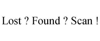 LOST ? FOUND ? SCAN !