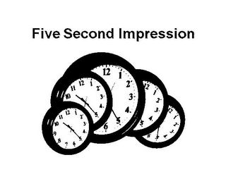 FIVE SECOND IMPRESSION 12 1 2 3 4 5 6 7 8 9 10 11 10 11 12 1 2 3 4 5 12 1 2 3 4 5 6 12 1 2 3 4 5 12 1 2 3 4 5 6