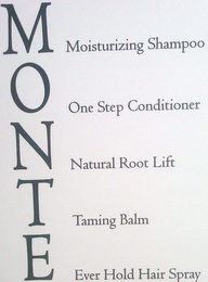 M MOISTURIZING SHAMPOO O ONE STEP CONDITIONER N NATURAL ROOT LIFT T TAMING BALM E EVER HOLD HAIR SPRAY