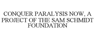 CONQUER PARALYSIS NOW, A PROJECT OF THE SAM SCHMIDT FOUNDATION