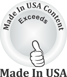 MADE IN USA CONTENT EXCEEDS MADE IN USA