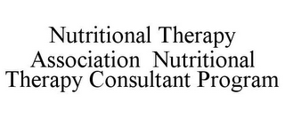 NUTRITIONAL THERAPY ASSOCIATION NUTRITIONAL THERAPY CONSULTANT PROGRAM