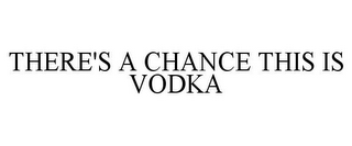 THERE'S A CHANCE THIS IS VODKA