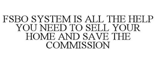 FSBO SYSTEM IS ALL THE HELP YOU NEED TO SELL YOUR HOME AND SAVE THE COMMISSION