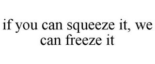 IF YOU CAN SQUEEZE IT, WE CAN FREEZE IT