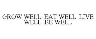 GROW WELL EAT WELL LIVE WELL BE WELL