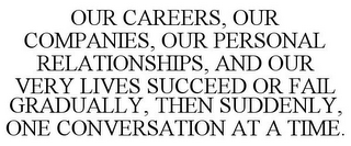 OUR CAREERS, OUR COMPANIES, OUR PERSONAL RELATIONSHIPS, AND OUR VERY LIVES SUCCEED OR FAIL GRADUALLY, THEN SUDDENLY, ONE CONVERSATION AT A TIME.