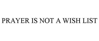 PRAYER IS NOT A WISH LIST