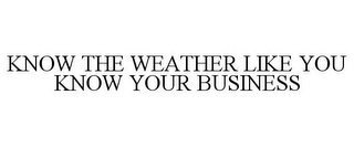 KNOW THE WEATHER LIKE YOU KNOW YOUR BUSINESS