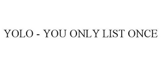 YOLO - YOU ONLY LIST ONCE