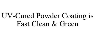 UV-CURED POWDER COATING IS FAST CLEAN & GREEN