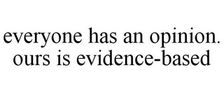 EVERYONE HAS AN OPINION. OURS IS EVIDENCE-BASED