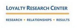 LOYALTY RESEARCH CENTER RESEARCH · RELATIONSHIPS · RESULTS