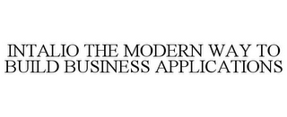 INTALIO THE MODERN WAY TO BUILD BUSINESS APPLICATIONS