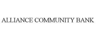 ALLIANCE COMMUNITY BANK