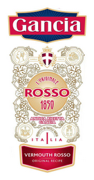 GANCIA L'ORIGINALE ROSSO 1850 ANTICA RICETTA GANCIA ITALIA VERMOUTH ROSSO ORIGINAL RECIPE