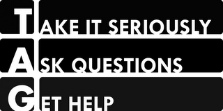 TAKE IT SERIOUSLY ASK QUESTIONS GET HELP