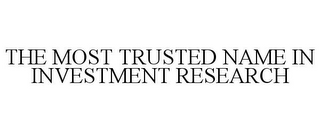 THE MOST TRUSTED NAME IN INVESTMENT RESEARCH