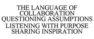 THE LANGUAGE OF COLLABORATION QUESTIONING ASSUMPTIONS LISTENING WITH PURPOSE SHARING INSPIRATION