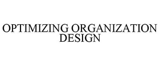 OPTIMIZING ORGANIZATION DESIGN