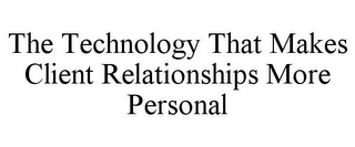 THE TECHNOLOGY THAT MAKES CLIENT RELATIONSHIPS MORE PERSONAL