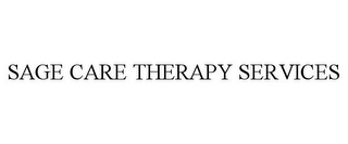 SAGE CARE THERAPY SERVICES