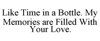 LIKE TIME IN A BOTTLE. MY MEMORIES ARE FILLED WITH YOUR LOVE.