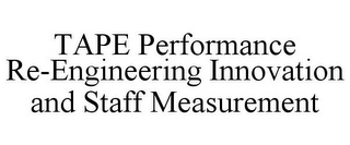 TAPE PERFORMANCE RE-ENGINEERING INNOVATION AND STAFF MEASUREMENT