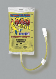 TROPICAL FRUIT BAD BANANA FLUID FIX! HANGOVER HELPER RECOMMENDED BY PROFESSIONALS 500 400 300 200 100