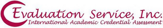 EVALUATION SERVICE, INC. INTERNATIONAL ACADEMIC CREDENTIAL ASSESMENT